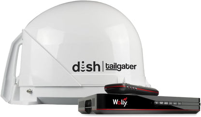 DT4450 DISH Tailgater Bundle - Portable/Roof Mountable Satellite TV Antenna and DISH Wally HD Receiver , White , Western & Eastern Arc Satellites