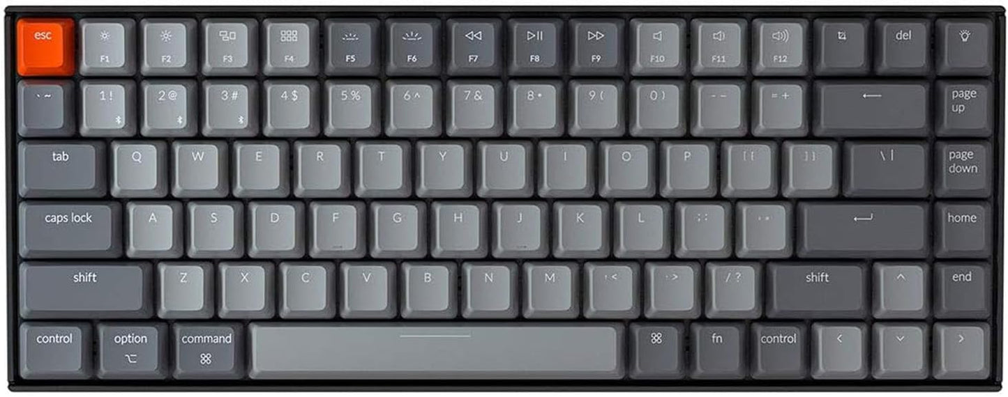 K2 75% Layout RGB Bluetooth Wireless Mechanical Keyboard with Gateron G Pro Brown Switch/Anti Ghosting/N-Key Rollover, Compact 84 Keys USB Wired Gaming Keyboard for Mac Windows-Version 2