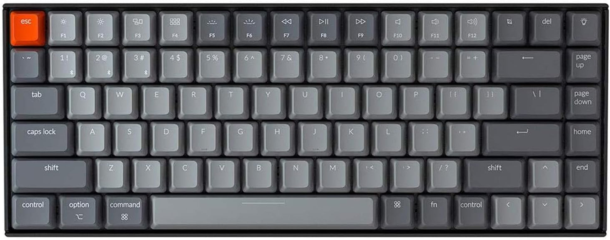 K2 75% Layout RGB Bluetooth Wireless Mechanical Keyboard with Gateron G Pro Brown Switch/Anti Ghosting/N-Key Rollover, Compact 84 Keys USB Wired Gaming Keyboard for Mac Windows-Version 2
