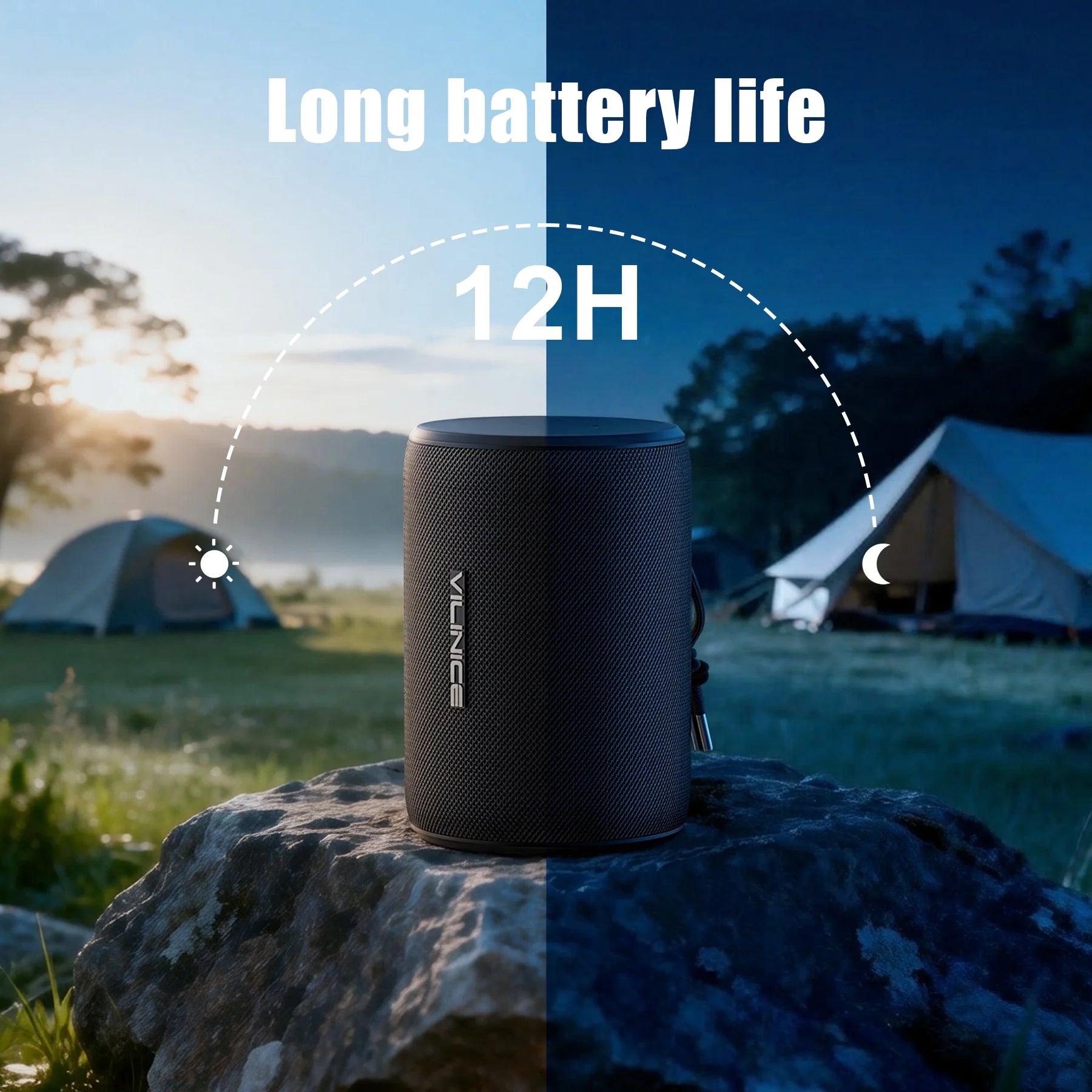 Portable Bluetooth Speaker, IPX7 Waterproof Wireless Speaker, Bluetooth 5.0, TWS Mini Speaker for Home/Party/Outdoor/Travel/Gifts, Black