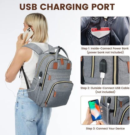 Laptop Backpack for Women & Men, Unisex Travel Anti-Theft Work College Bag, Business Computer Backpacks Purse, Casual Hiking Daypack with Lock, Fits 15.6 Inch Laptop, Dark Blue