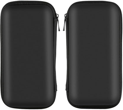 Shockproof Carrying Case Hard Protective EVA Case Impact Resistant Travel 12000Mah Bank Pouch Bag USB Cable Organizer Earbuds Sleeve Pocket Accessory Smooth Coating Zipper Wallet Black