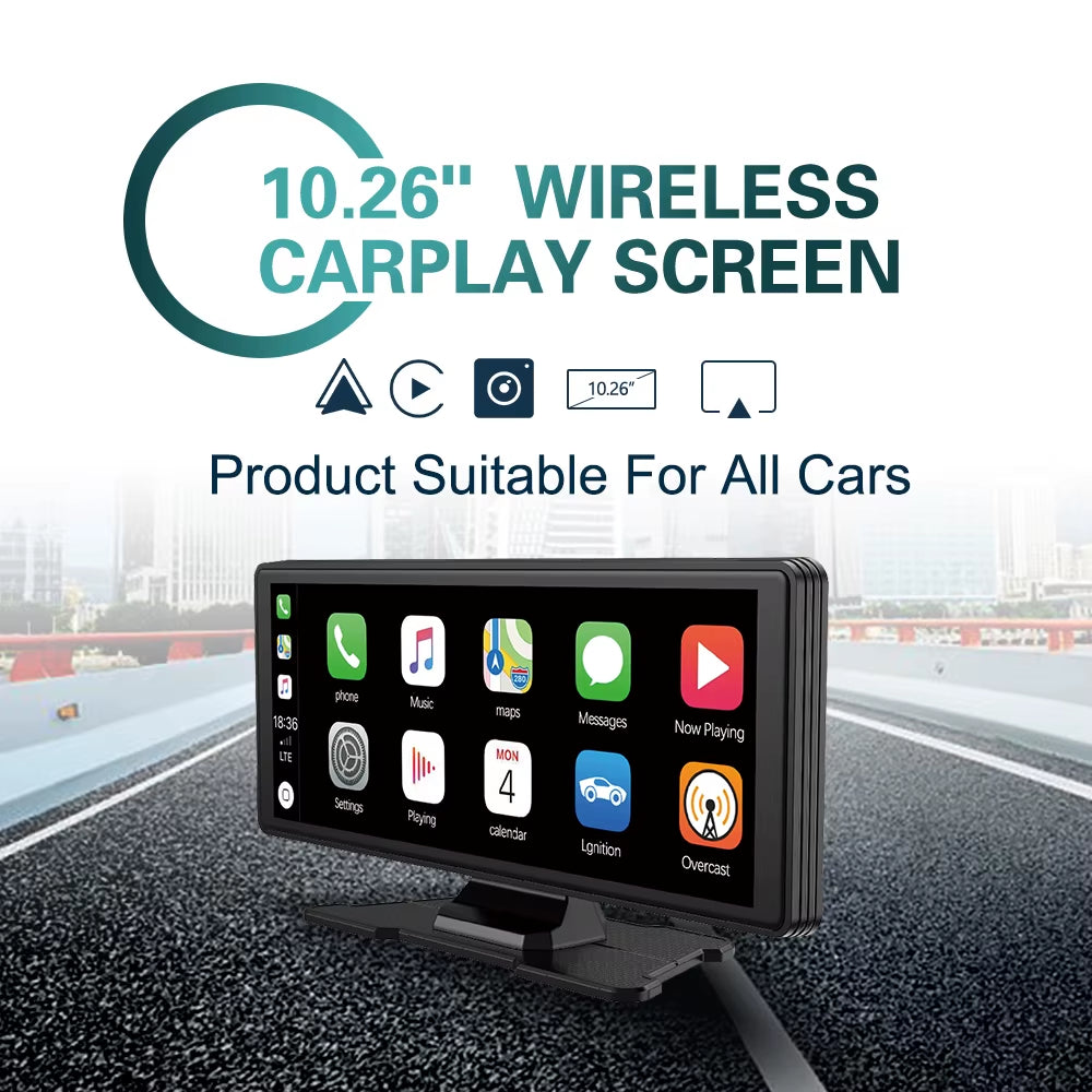 Drive Smart: 10.26-Inch Wireless Carplay & Android Auto Multimedia Video Player