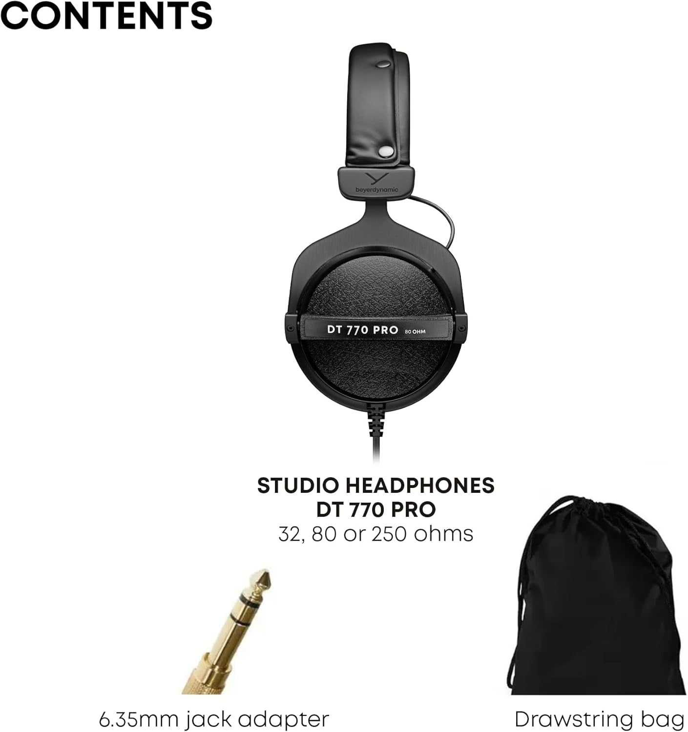 DT 770 PRO 80 Ohm Over-Ear Studio Headphones in Gray. Enclosed Design, Wired for Professional Recording and Monitoring