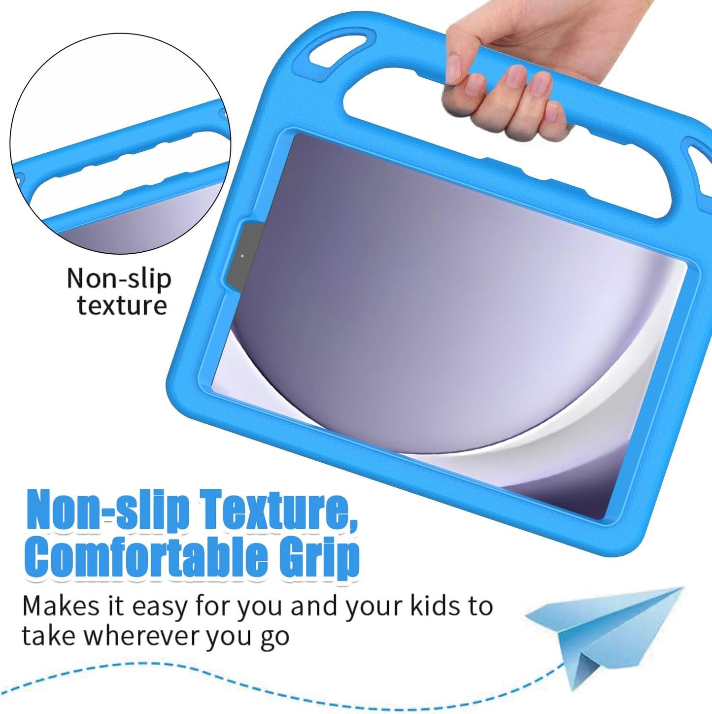 Kids Case for Samsung Galaxy Tab A7 Lite 8.7 Inch 2021(Sm-T220/T225),Tab A7 Lite Case with Built-In Screen Protector, Shockproof Handle Stand Kids Case for Samsung Galaxy Tab A7 Lite 2021 - Blue