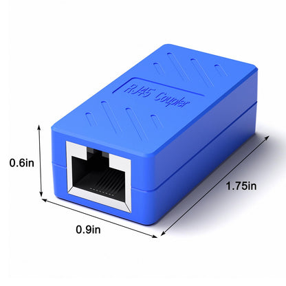 RJ45 Coupler Female to Female Ethernet Coupler for Cat7/Cat6/Cat5/Cat5E Network Cable Extender Adapter RJ45 in Line Coupler (Blue5 Pack)