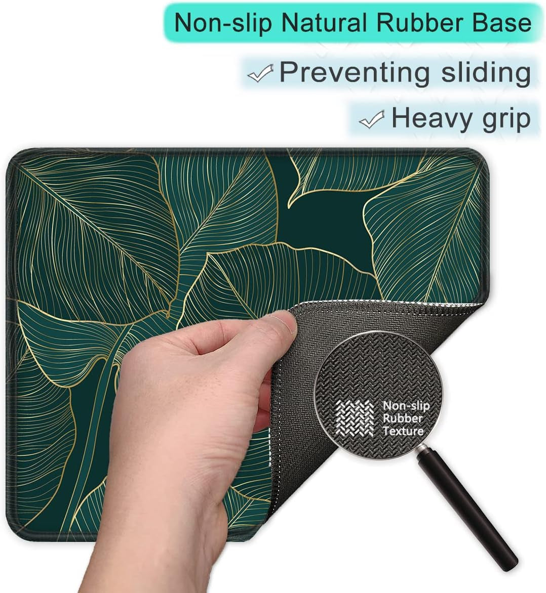 Mouse Pad with Non-Slip Rubber Base, Stitched Edge, Premium-Textured, Waterproof Gaming Mouse Pad for Wireless Mouse, Computers, Laptop, Office, 10.2×8.3 In, Palm Texture