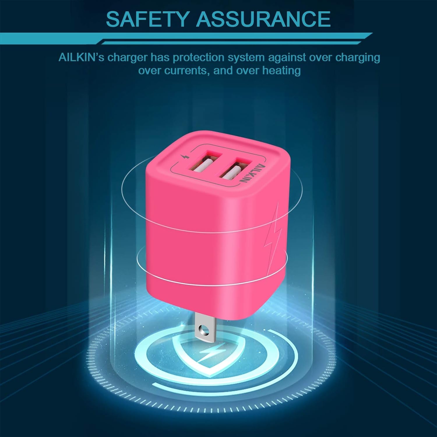 Wall Charger,  USB Plug Fast Charging Block, Power Adapter Cube 2 Port Charge Travel Brick Cell Quick Chargers Box for Iphone 15/14/13/12 Pro/Se/11Pro Max/Xr, Samsung Galaxy S22 S7 S6, HTC, LG