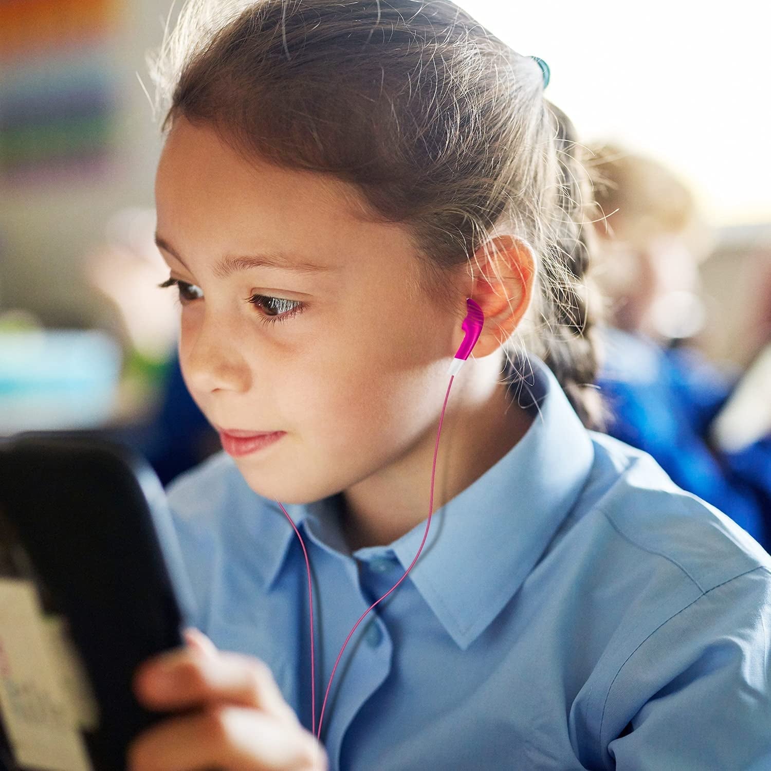 Earbuds Bulk for Kids Students School Classroom 30 Pack,  Wholesale Disposable Earphones Headphones for Computers Chromebook Ipad PC Android Phone, Fits All 3.5Mm Interface