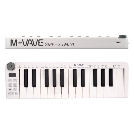 Smk-25Mini MIDI Keyboard Rechargeable 25-Key MIDI Control Keyboard Instrument Mini Portable USB Keyboard MIDI Controller