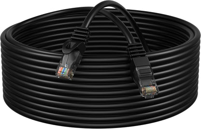 Black 50Ft Cat6 Ethernet Network Cable RJ45 Internet Modem Patch Cord