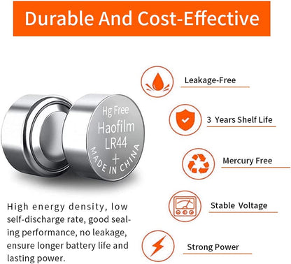 LR44 AG13 357 303 SR44 Alkaline Batteries, 1.5V round Coin Cell Batteries (Pack of 10)